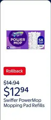 Walmart Swiffer PowerMop Multi-Surface Mopping Pad Refills offer