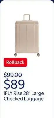 Walmart iFLY Rise 28 Expandable Hardside Large Checked Spinner Luggage, Sand offer