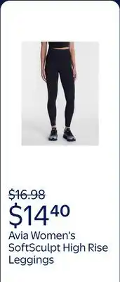 Walmart Avia Women's and Women's Plus SoftSculpt High Rise Leggings 27 with Pockets offer