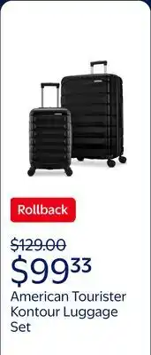 Walmart American Tourister Kontour Hardside Expandable Spinner Luggage Set with Divider Pockets - Black offer