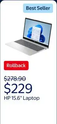 Walmart HP 15.6 inch HD Windows Laptop Intel Processor N250 4GB 128GB UFS Natural Silver offer