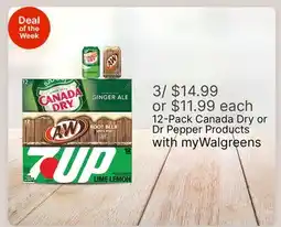 Walgreens 12-Pack Canada Dry or Dr Pepper Products offer