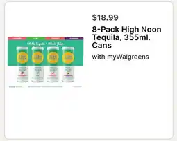 Walgreens 8-Pack High Noon Tequila, 355ml. Cans offer