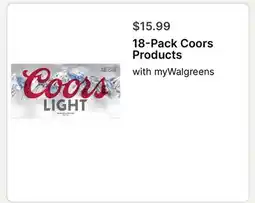 Walgreens 18-Pack Coors Products offer