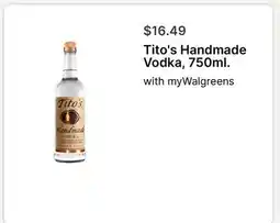Walgreens Tito's Handmade Vodka offer