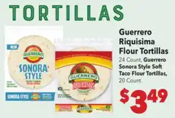 Vallarta Supermarkets Guerrero Riquisima Flour Tortillas offer