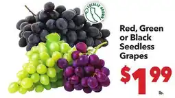 Vallarta Supermarkets Red, Green or Black Seedless Grapes offer