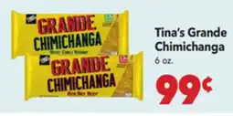 Vallarta Supermarkets Tina's Grande Chimichanga offer