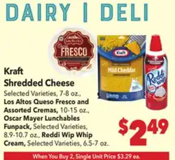 Vallarta Supermarkets Kraft Shredded Cheese offer