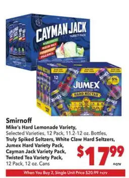 Vallarta Supermarkets Smirnoff Mike's Hard Lemonade Variety offer