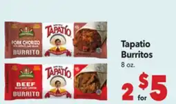Vallarta Supermarkets Tapatio Burritos offer