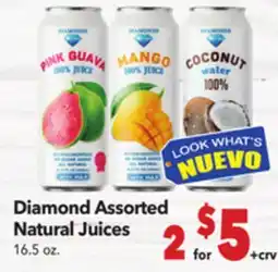 Vallarta Supermarkets Diamond Assorted Natural Juices offer