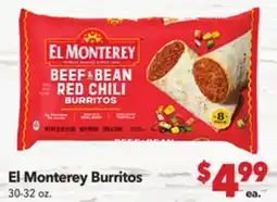 Vallarta Supermarkets El Monterey Burritos offer
