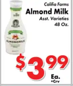 Valley Marketplace Califia Farms Almond Milk offer