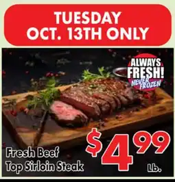 Valley Marketplace Fresh Beef Top Sirloin Steak offer