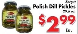 Valley Marketplace Zergut Polish Dill Pickles offer