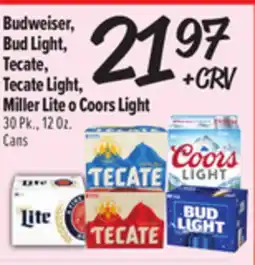 El Super Budweiser, Bud Light, Tecate, Tecate Light, Miller Lite o Coors Light offer