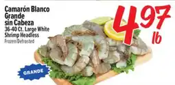 El Super Camarón Blanco Grande sin Cabeza offer