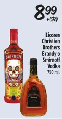 El Super Licores Christian Brothers Brandy o Smirnoff Vodka offer