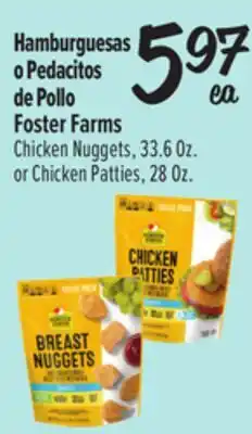 El Super Hamburguesas o Pedacitos de Pollo Foster Farms offer