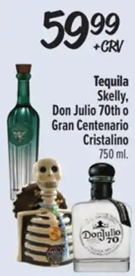 El Super Tequila Skelly, Don Julio 70th o Gran Centenario Cristalino offer