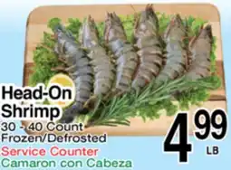 Superior Grocers Head-On Shrimp offer