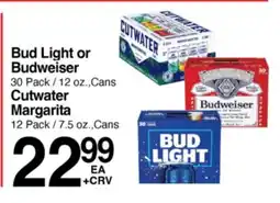 Superior Grocers Bud Light Or Budweiser, Cutwater Margarita offer
