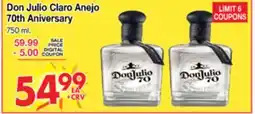 Superior Grocers Don Julio Claro Anejo 70th Anniversary offer