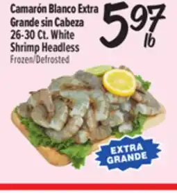 El Super Fresh Camarón Blanco Extra Grande sin Cabeza / White Shrimp Headless offer