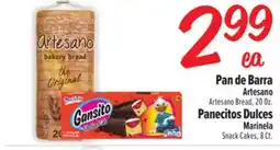 El Super Fresh Pan de Barra Artesano or Panecitos Dulces Marinela offer