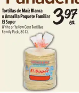 El Super Fresh Tortillas de Maíz Blanca o Amarilla Paquete Familiar El Super offer
