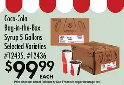 Smart & Final Coca-Cola Bag-in-the-Box Syrup 5 Gallons offer