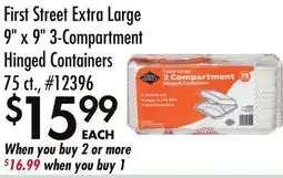 Smart & Final First Street Extra Large 9 x 9 3-Compartment Hinged Containers offer