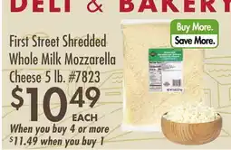 Smart & Final First Street Shredded Whole Milk Mozzarella Cheese offer