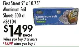 Smart & Final First Street 9 x 10.75 Aluminum Foil Sheets 500 ct offer