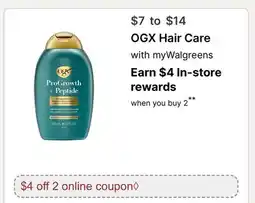 Walgreens OGX Hair Care offer