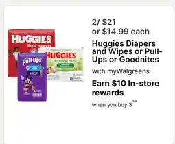 Walgreens Huggies Diapers and Wipes or Pull-Ups or Goodnites offer