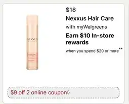 Walgreens Nexxus Hair Care offer
