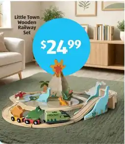 Aldi Little Town Wooden Railway Set offer
