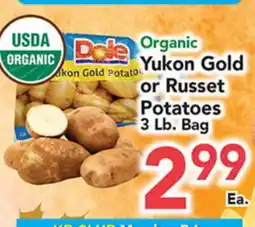 Eurofresh Market Dole Organic Yukon Gold or Russet Potatoes offer