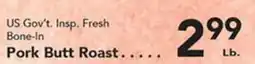 Eurofresh Market US Gov't. Insp. Fresh Bone-In Pork Butt Roast offer