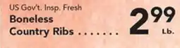 Eurofresh Market US Gov't. Insp. Fresh Boneless Country Ribs offer