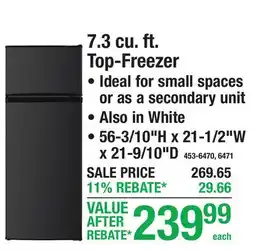 Menards 7.3 cu. ft. Top-Freezer offer