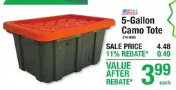 Menards 5-Gallon Camo Tote offer