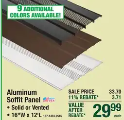 Menards Aluminum Soffit Panel offer