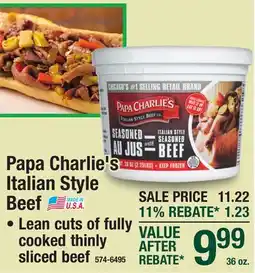 Menards Papa Charlie's Italian Style Beef offer