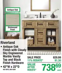 Menards OVE Riverland VANITIES WITH TOPS offer