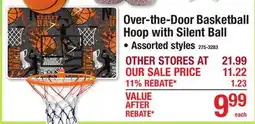 Menards Over-the-Door Basketball Hoop with Silent Ball offer
