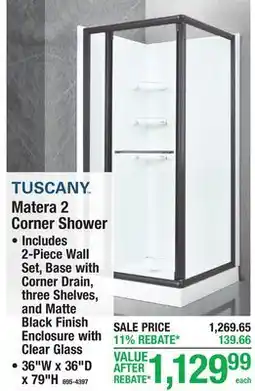 Menards Matera 2 Corner Shower offer