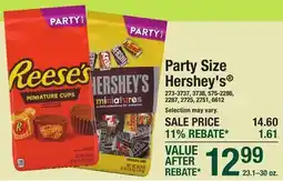 Menards Party Size Hershey's offer